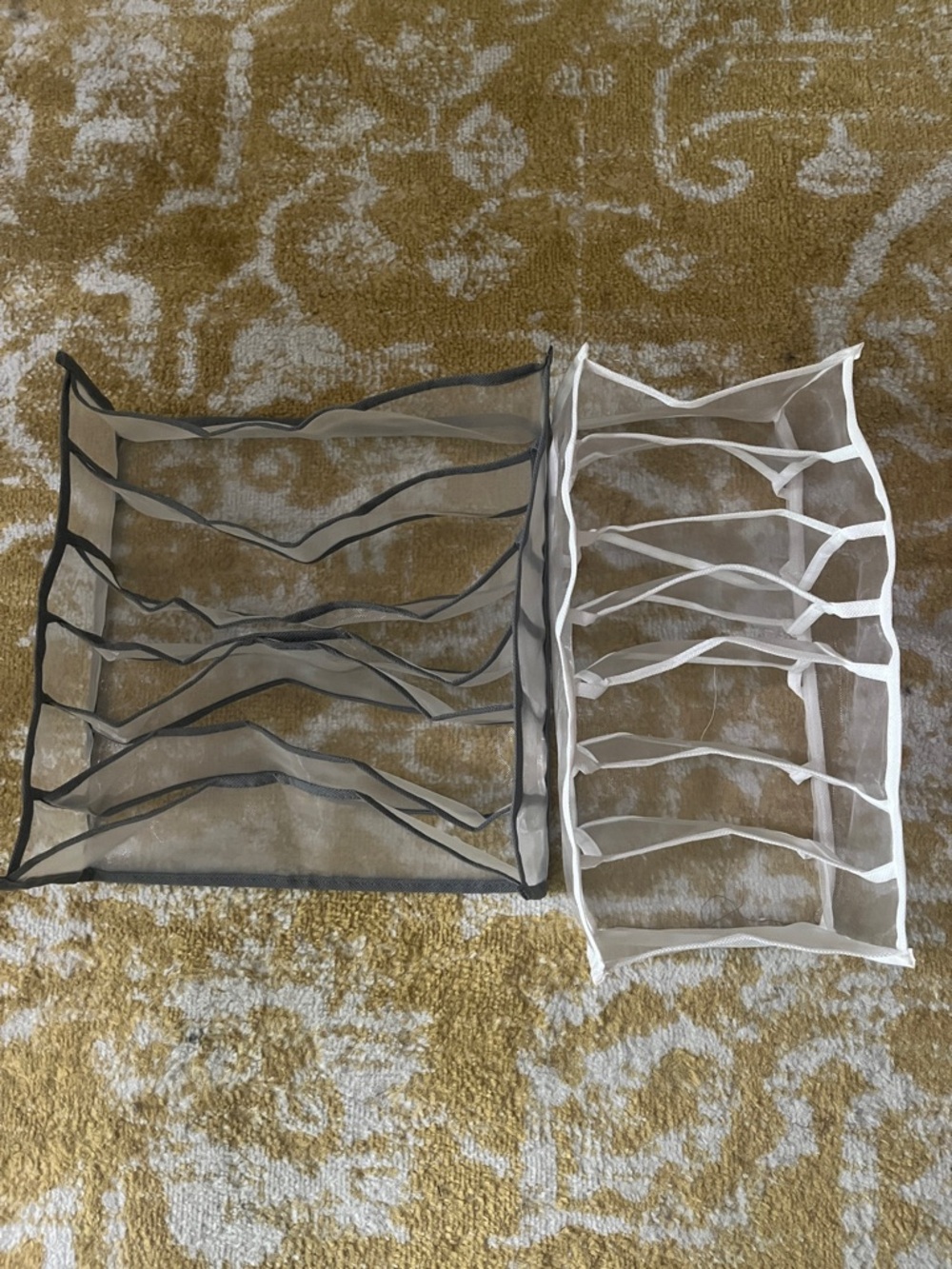 Mesh Dresser Drawer Organizers - White and Grey